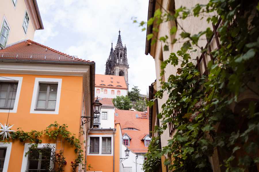 Blick auf die Albrechtsburg und den Dom zu Meißen.